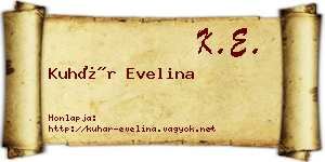 Kuhár Evelina névjegykártya